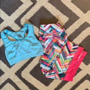 Champion sports bra and champion workout capris